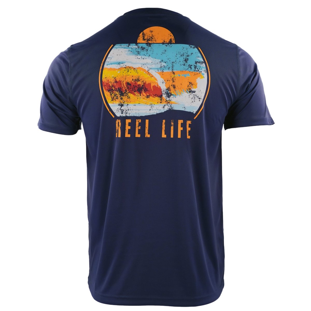 Reel Life Sunset Waves UV T-Shirt - Dress Blues - Forza Sports