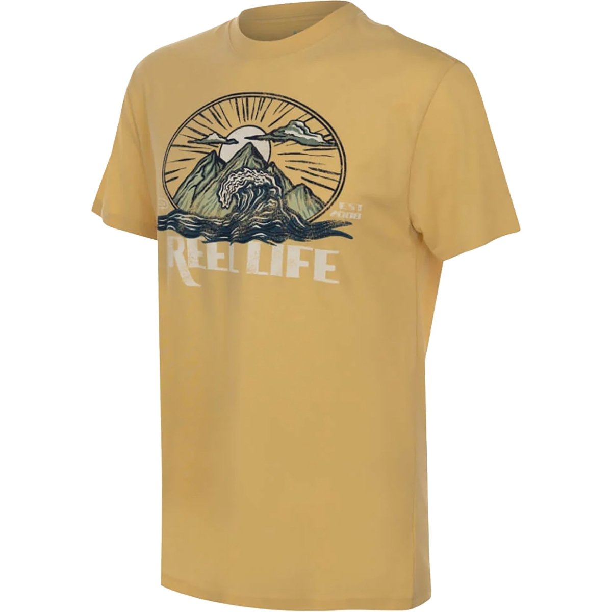 Reel Life Neptune Ocean Washed Wavey Sunset T-Shirt - New Wheat - Forza Sports