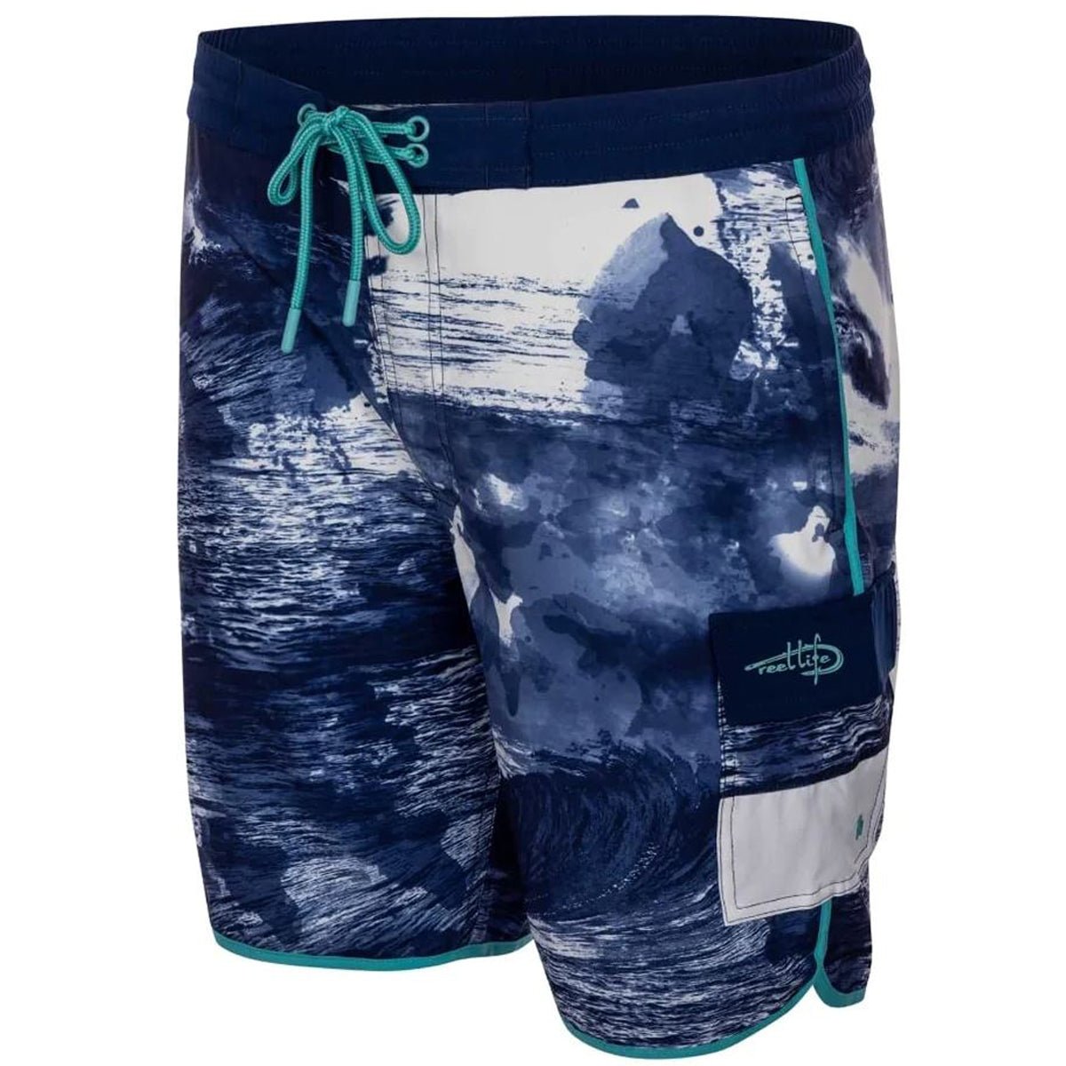 Reel Life Barrel Curl AOP Harbor 6" Boardwalk Shorts - Dress Blues - Forza Sports