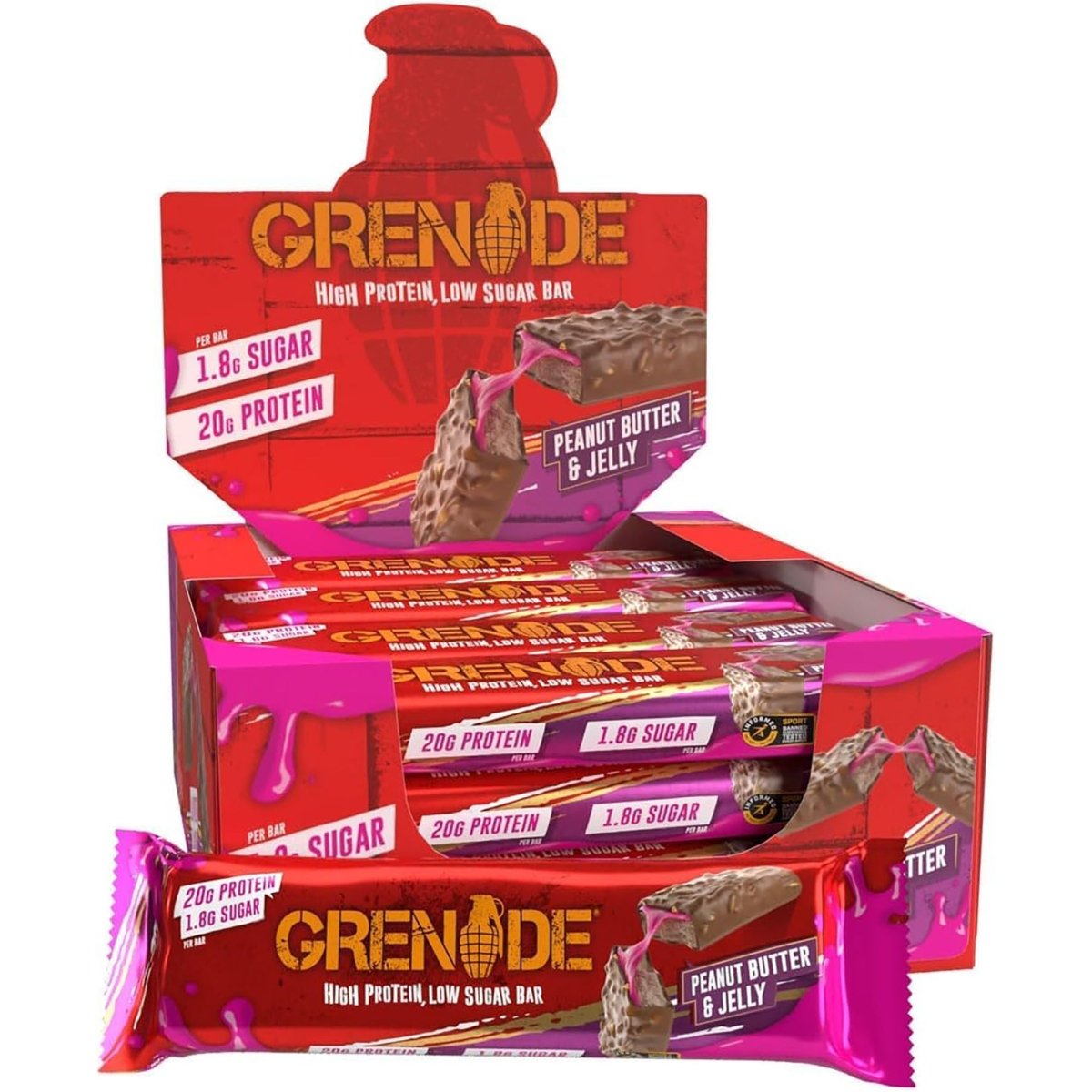 Grenade Low Sugar Protein Bars 12 - Pack - Forza Sports