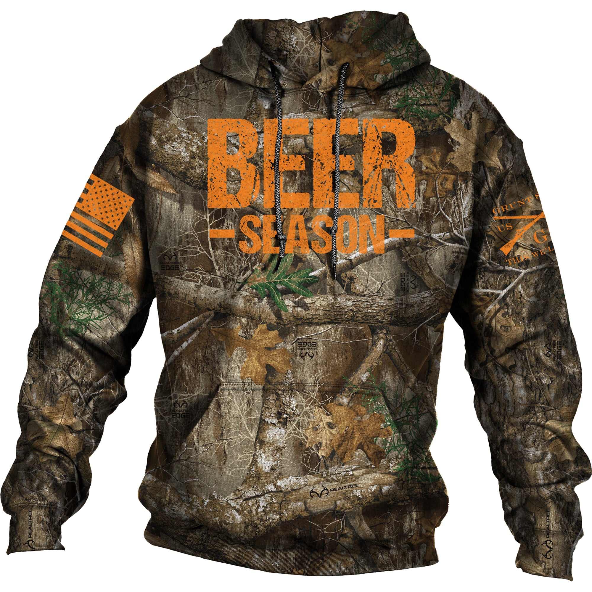 Grunt Style Realtree Edge Beer Season Pullover Hoodie - All Over Camo Grunt Style