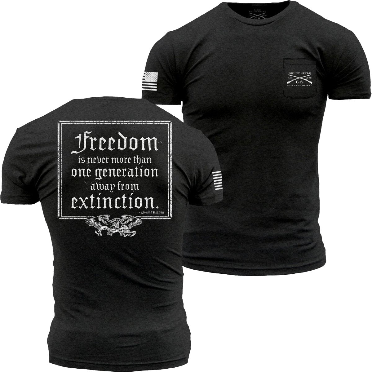 Grunt Style One Generation Away Pocket T-Shirt - Black Heather - Forza Sports