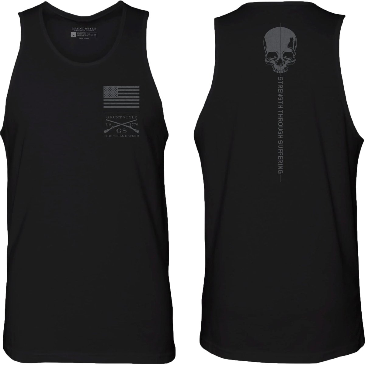 Grunt Style Strength Through Suffering Training Tank Top - Black - Forza Sports
