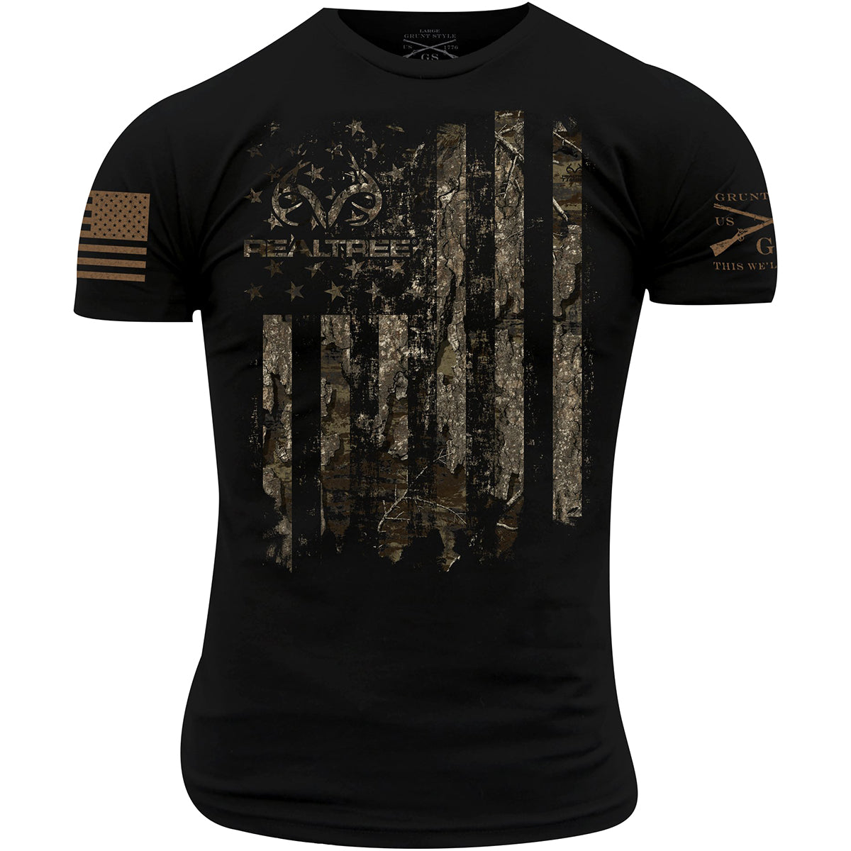 Grunt Style Realtree Timber - American Huntsman Flag T-Shirt