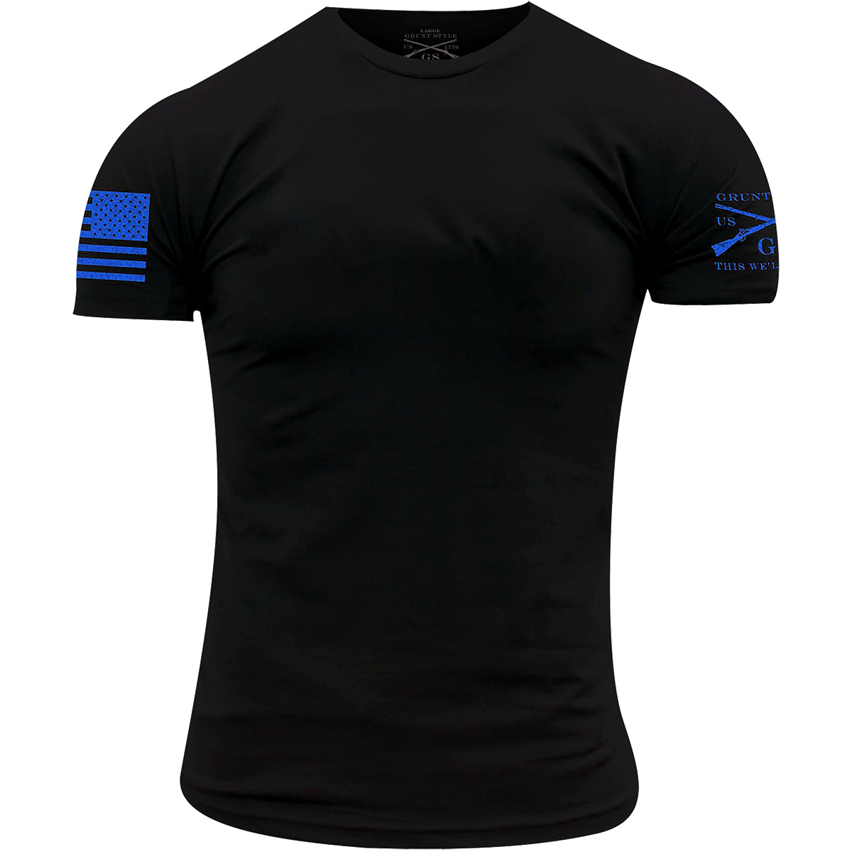 Grunt Style Blue Shield T-Shirt - Black Grunt Style