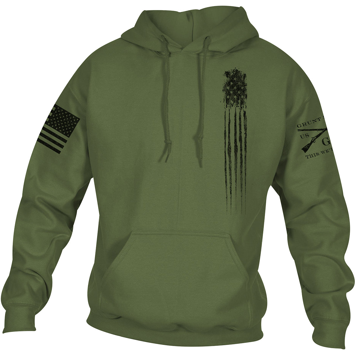 Grunt Style Beast Flag Pullover Hoodie Military Green Forza Sports