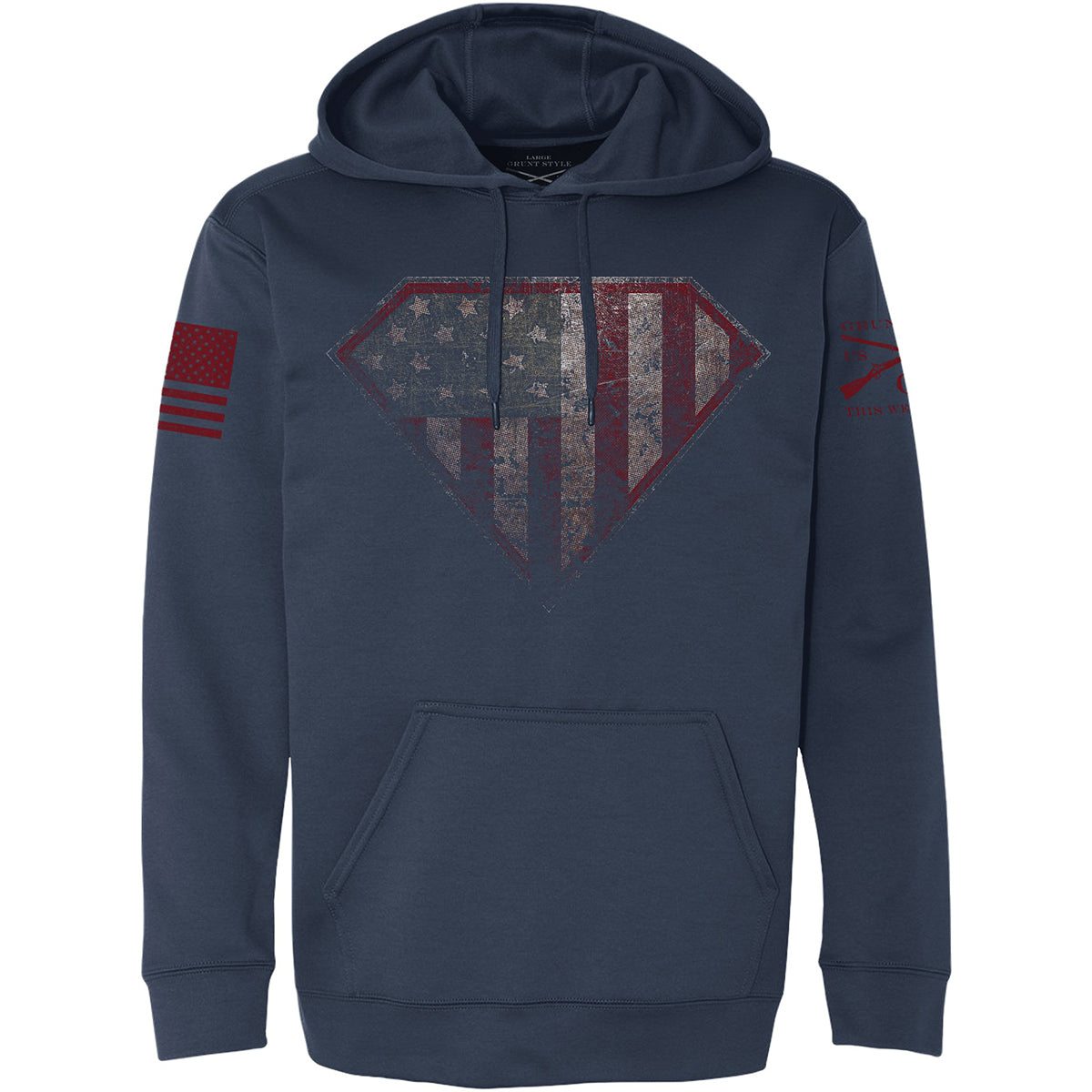 Grunt Style Super Patriot 2.0 Poly Pullover Hoodie - Blue Grunt Style