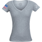 Grunt Style Women's Full Color Flag Basic V-Neck T-Shirt - Forza Sports