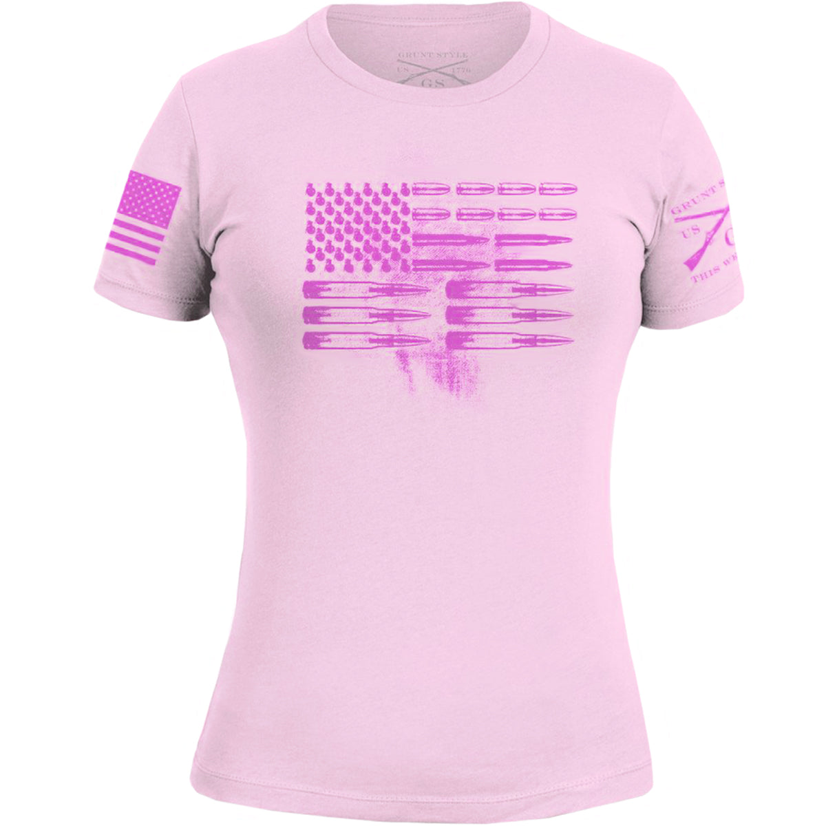Grunt Style Women's Ammo Flag T-Shirt - Pink Grunt Style
