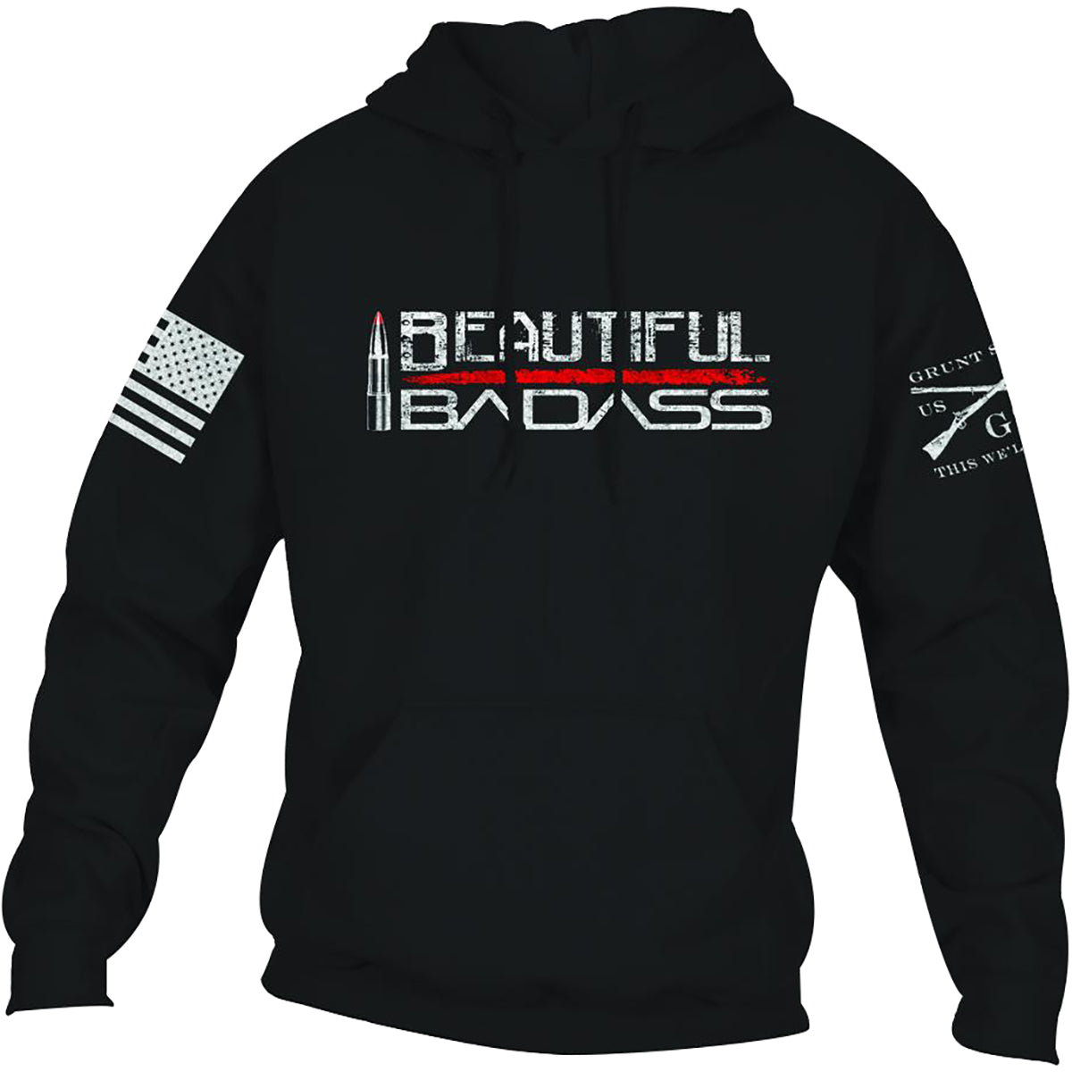 Grunt Style Women s Relaxed Fit Beautiful Badass 2.0 Pullover Hoodie Forza Sports