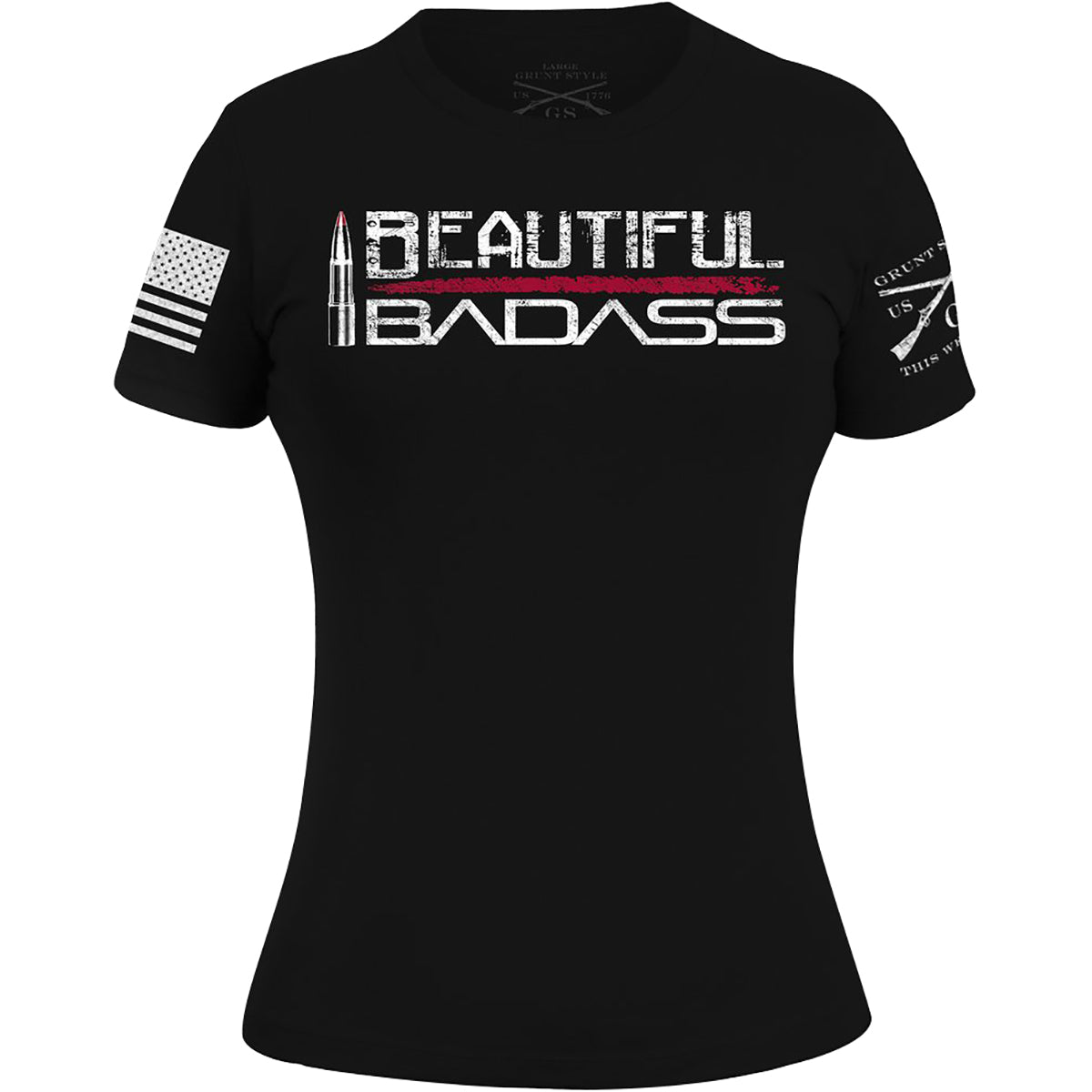 Grunt Style Women's Beautiful Badass T-Shirt - Black Grunt Style