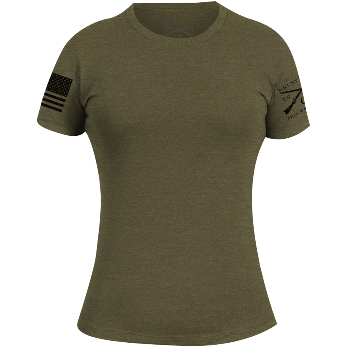 Grunt Style Women's Basic Crewneck T-Shirt - Military Green - Forza Sports