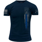 Grunt Style Blue Line Flag T-Shirt - Navy - Forza Sports
