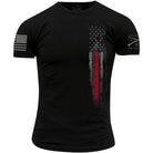 Grunt Style Red Line Flag T-Shirt - Black - Forza Sports