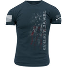 Grunt Style This We'll Defend Flag 2.0 T-Shirt - Blue Grunt Style