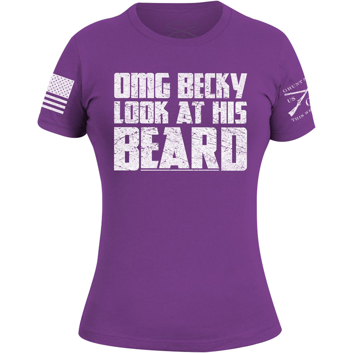 Grunt Style Women's OMG Becky Look at His Beard T-Shirt - Purple Grunt Style