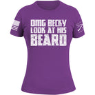 Grunt Style Women's OMG Becky Look at His Beard T-Shirt - Purple Grunt Style