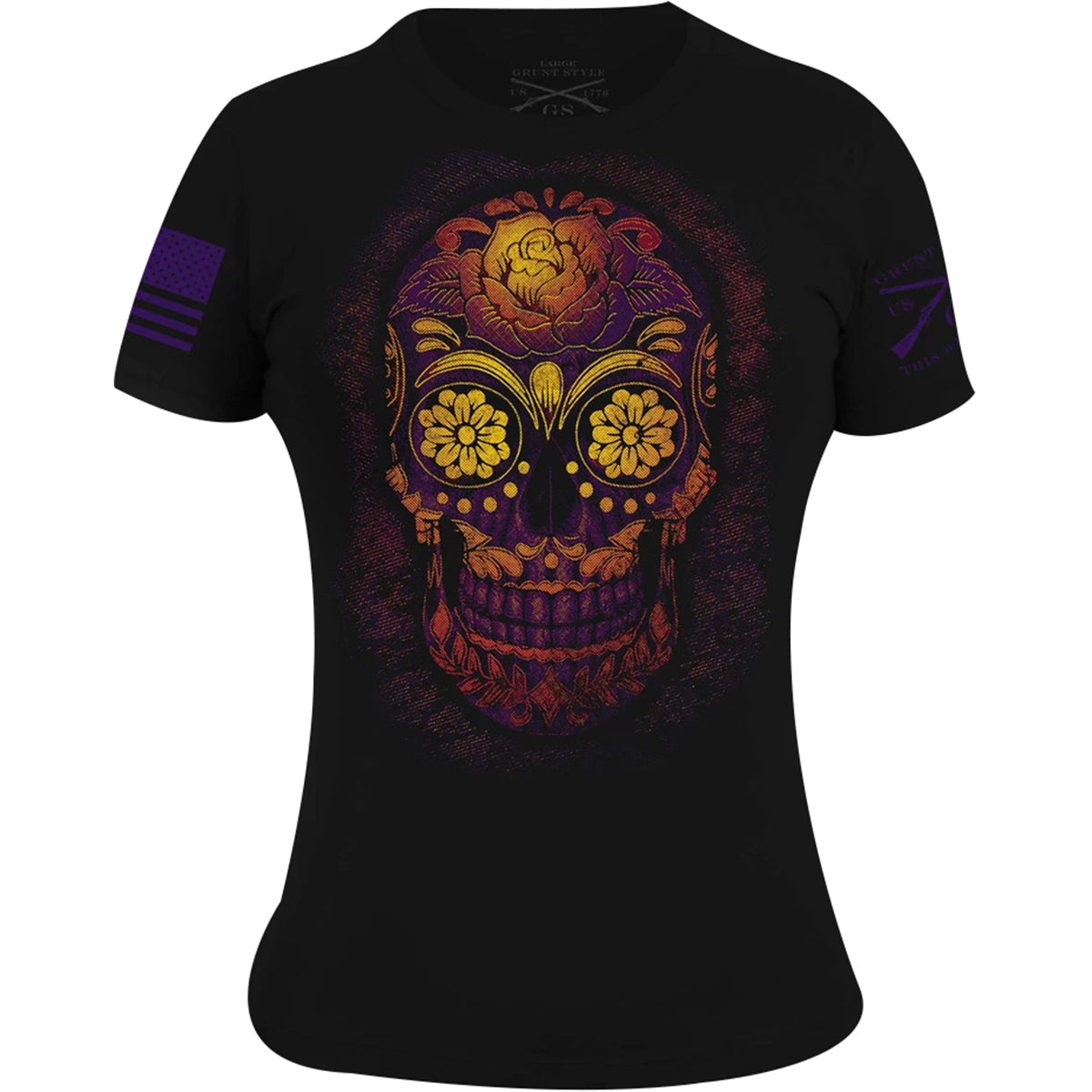 Grunt Style Women's Sugar Skull T-Shirt - Black Grunt Style
