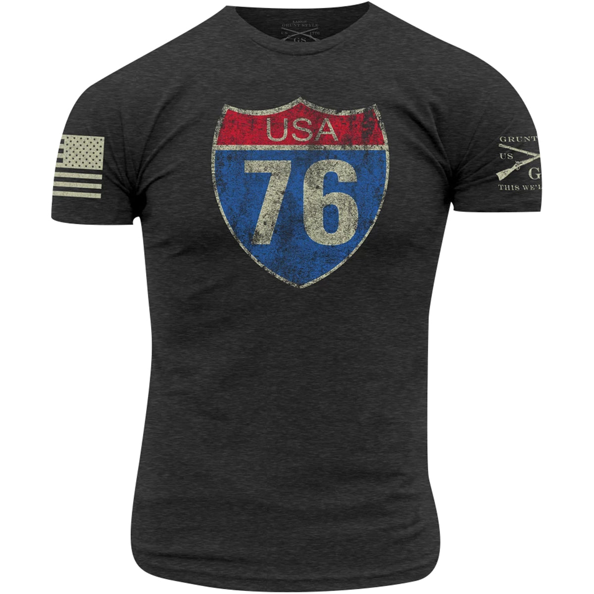 Grunt Style Route 76 T-Shirt - Dark Gray Grunt Style