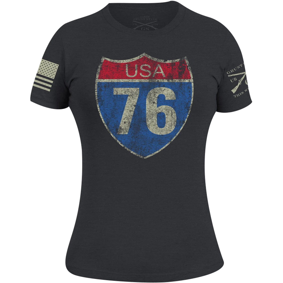 Grunt Style Women's Route 76 T-Shirt - Dark Gray Grunt Style