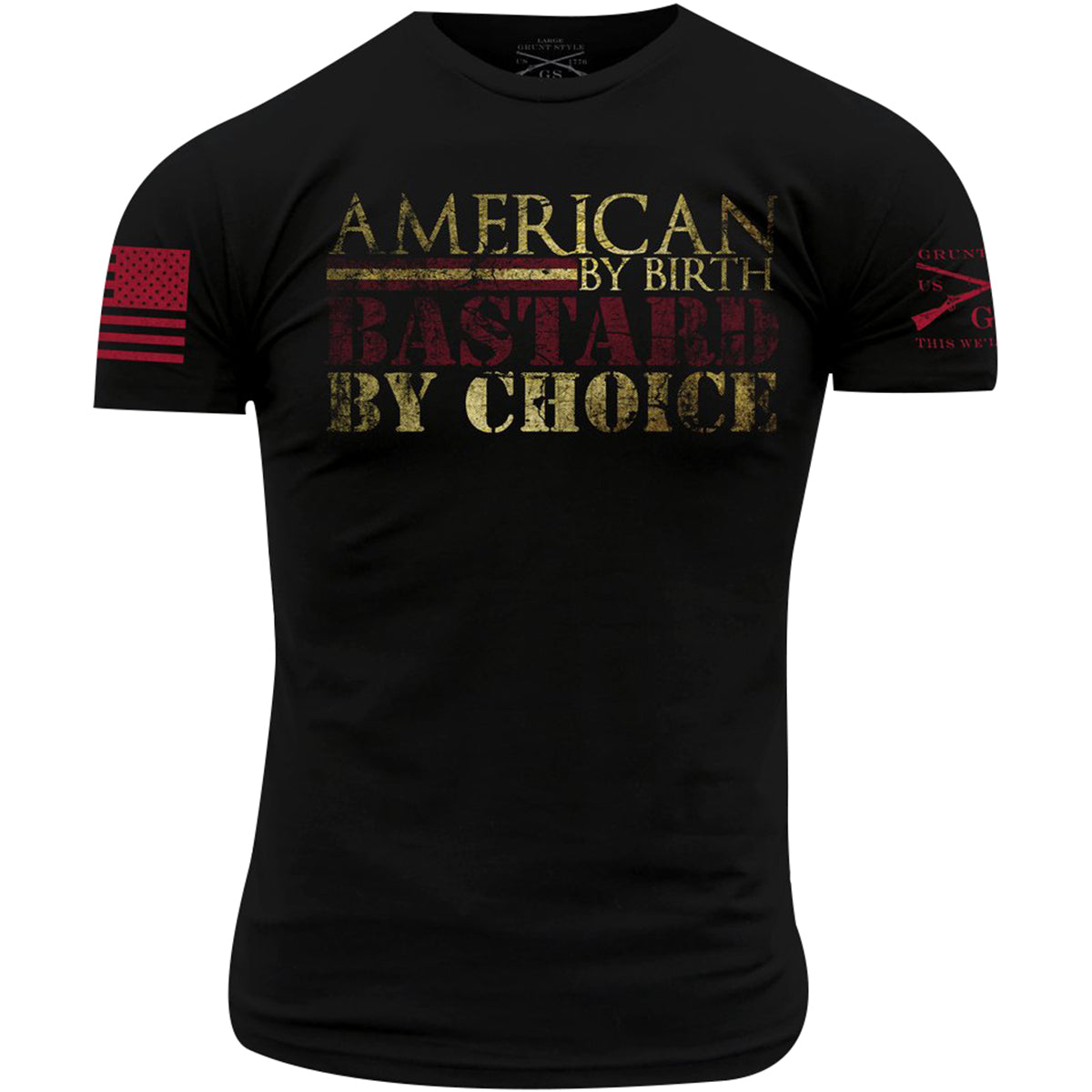 Grunt Style American By Birth T-Shirt - 2XL - Black Grunt Style