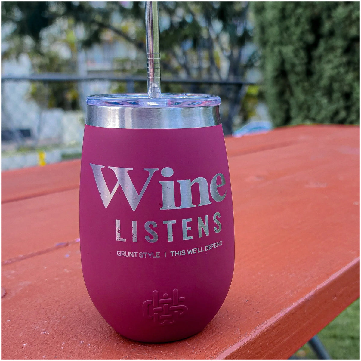 Grunt Style 12 oz. Wine Listens Insulated Stainless Steel Tumbler - Pink Grunt Style