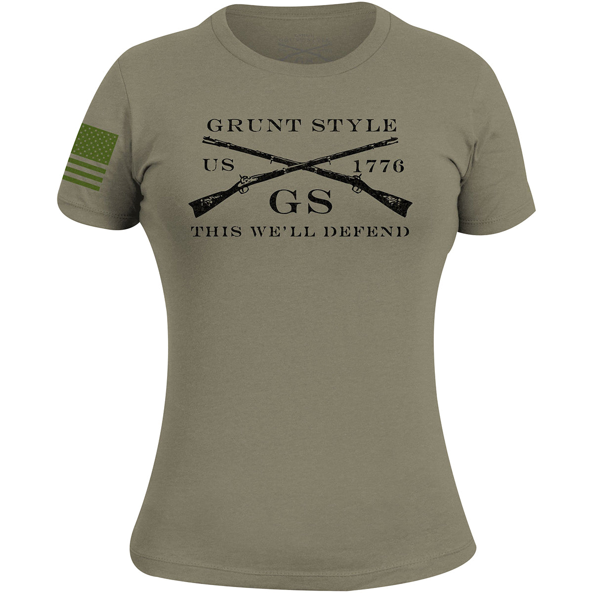 Grunt Style Women's Logo Basic T-Shirt - Military Green Grunt Style