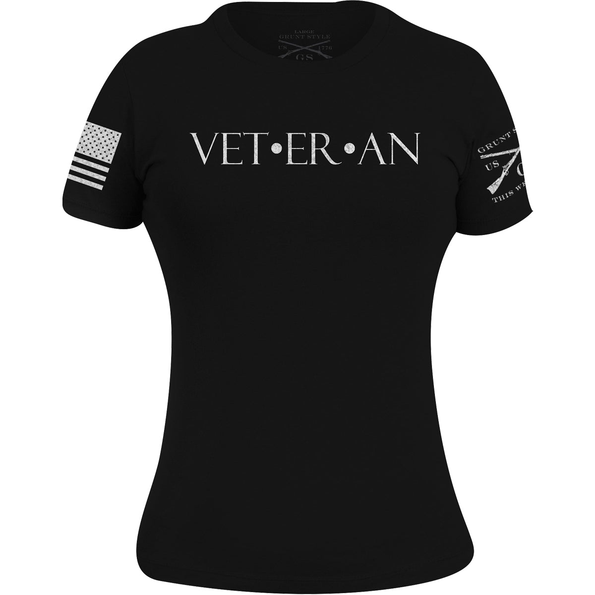 Grunt Style Women's Woman Veteran T-Shirt - Black Grunt Style