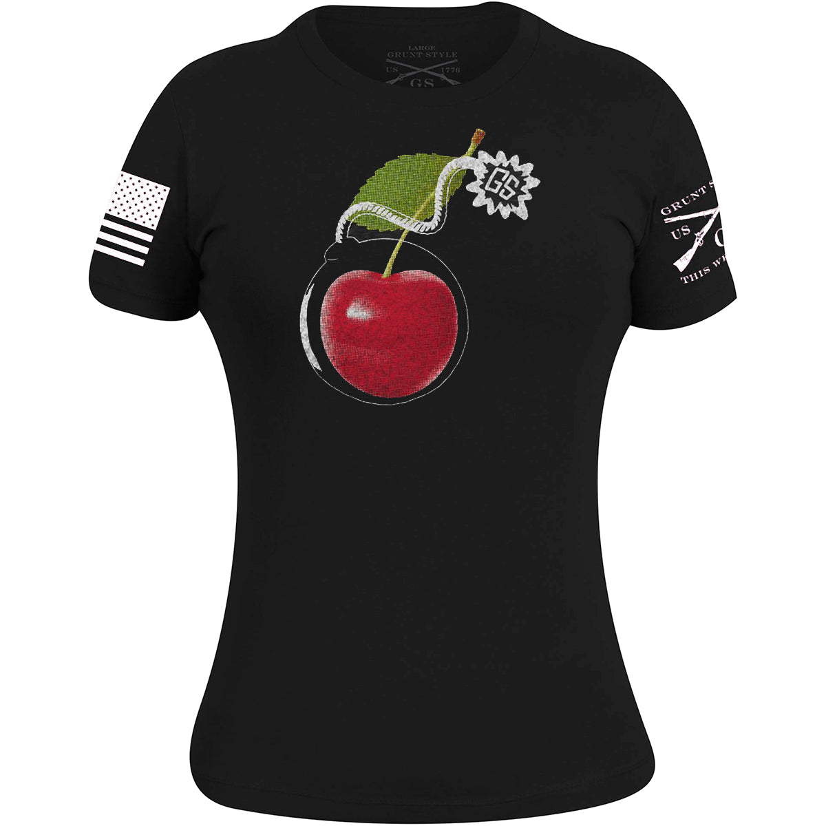 Grunt Style Women's Cherry Bomb T-Shirt - Black Grunt Style