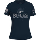 Grunt Style Women's Rifles Are A Girl's Best Friend T-Shirt - Navy Grunt Style