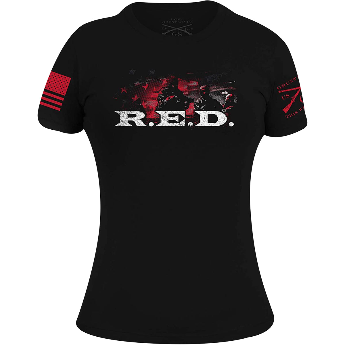 Grunt Style Women's R.E.D. T-Shirt - Black Grunt Style