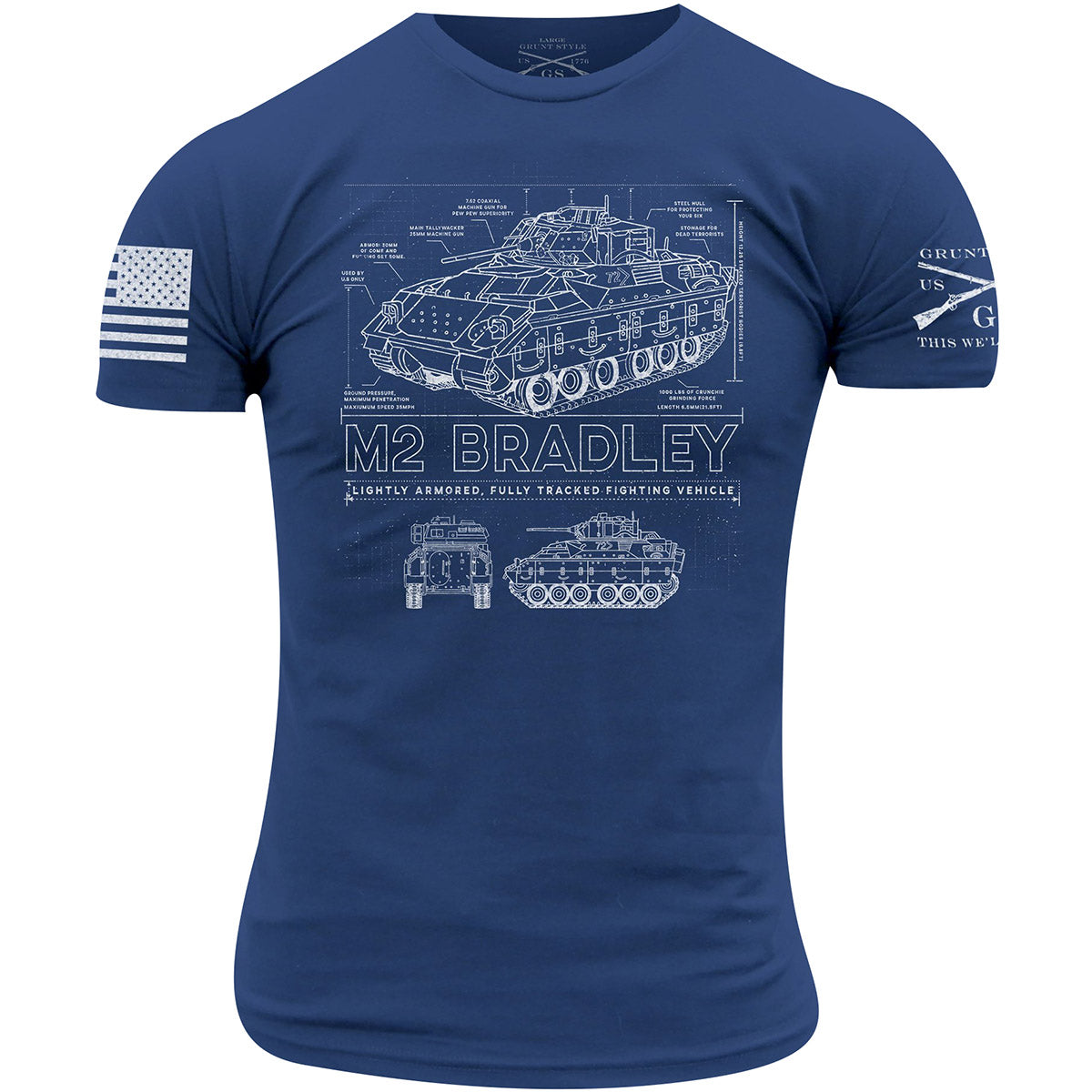 Grunt Style M2 Bradley Specs T-Shirt - Royal Blue Grunt Style