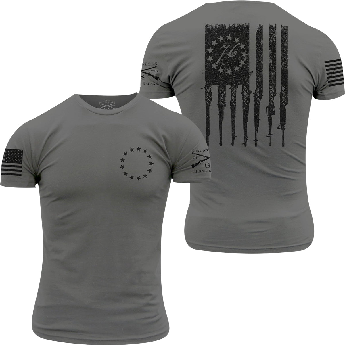 Grunt Style Betsy Rifle Flag T-Shirt - Heavy Metal Grunt Style