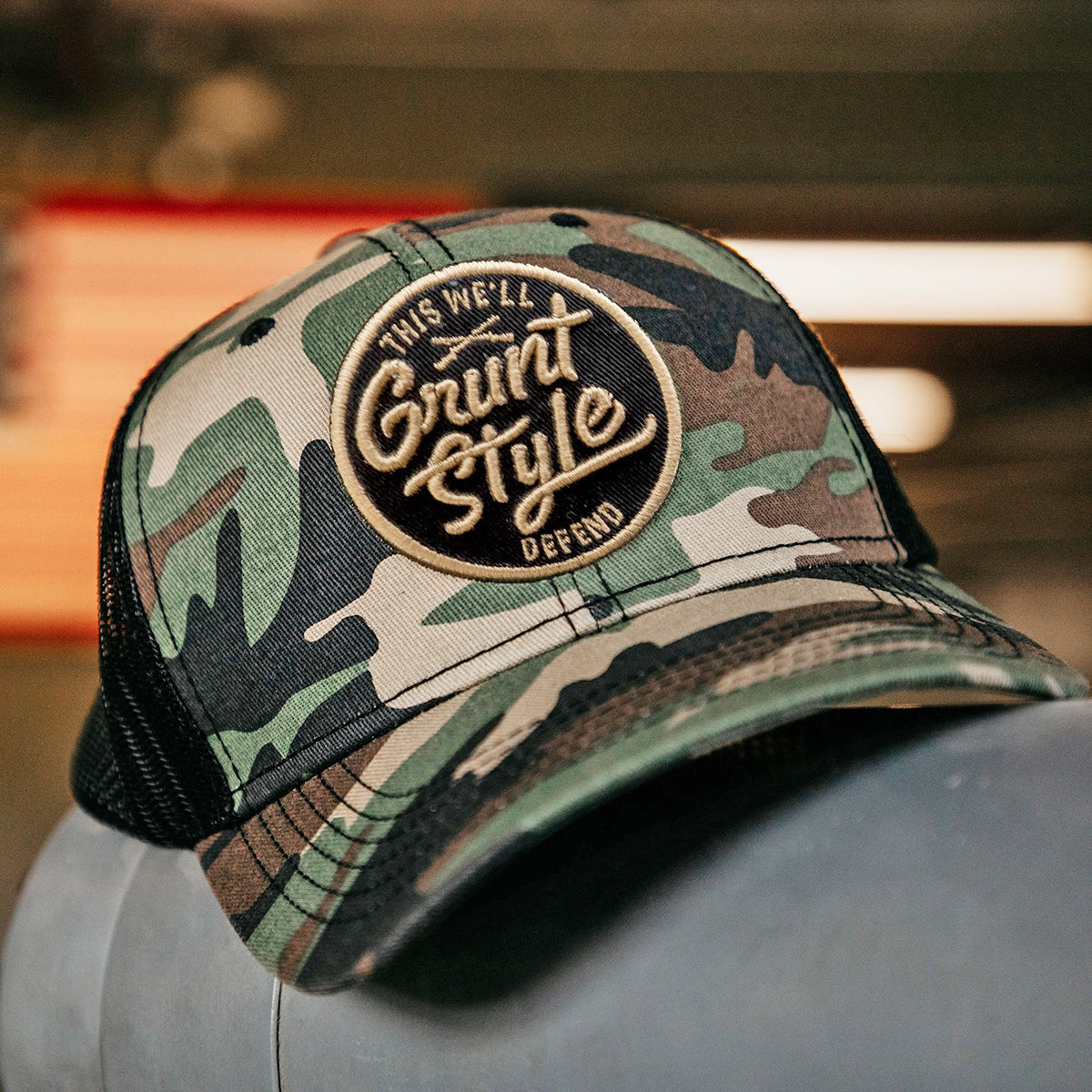 Grunt Style Script Logo Camo Hat Grunt Style