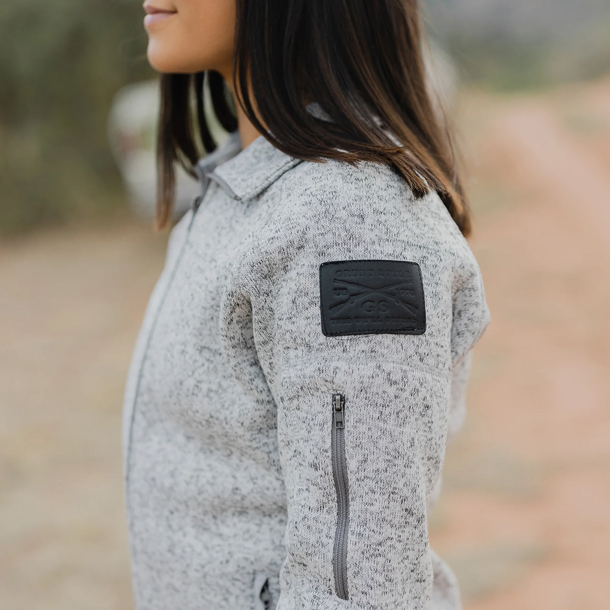 Grunt Style Women's Full Zip Sweater Jacket - Heather Gray Grunt Style