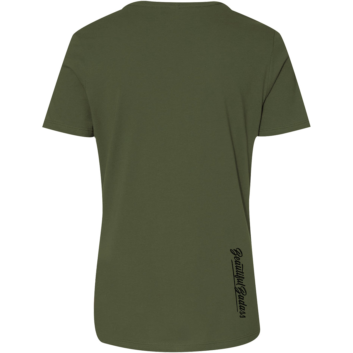 Grunt Style Women's Relaxed Fit Beautiful Badass 2.0 T-Shirt - Military Green Grunt Style