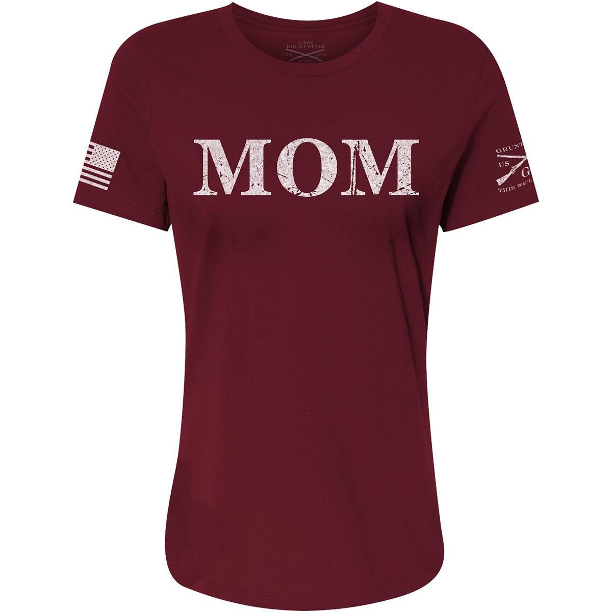 Grunt Style Women's Mom Defined Relaxed Fit T-Shirt - Maroon Grunt Style