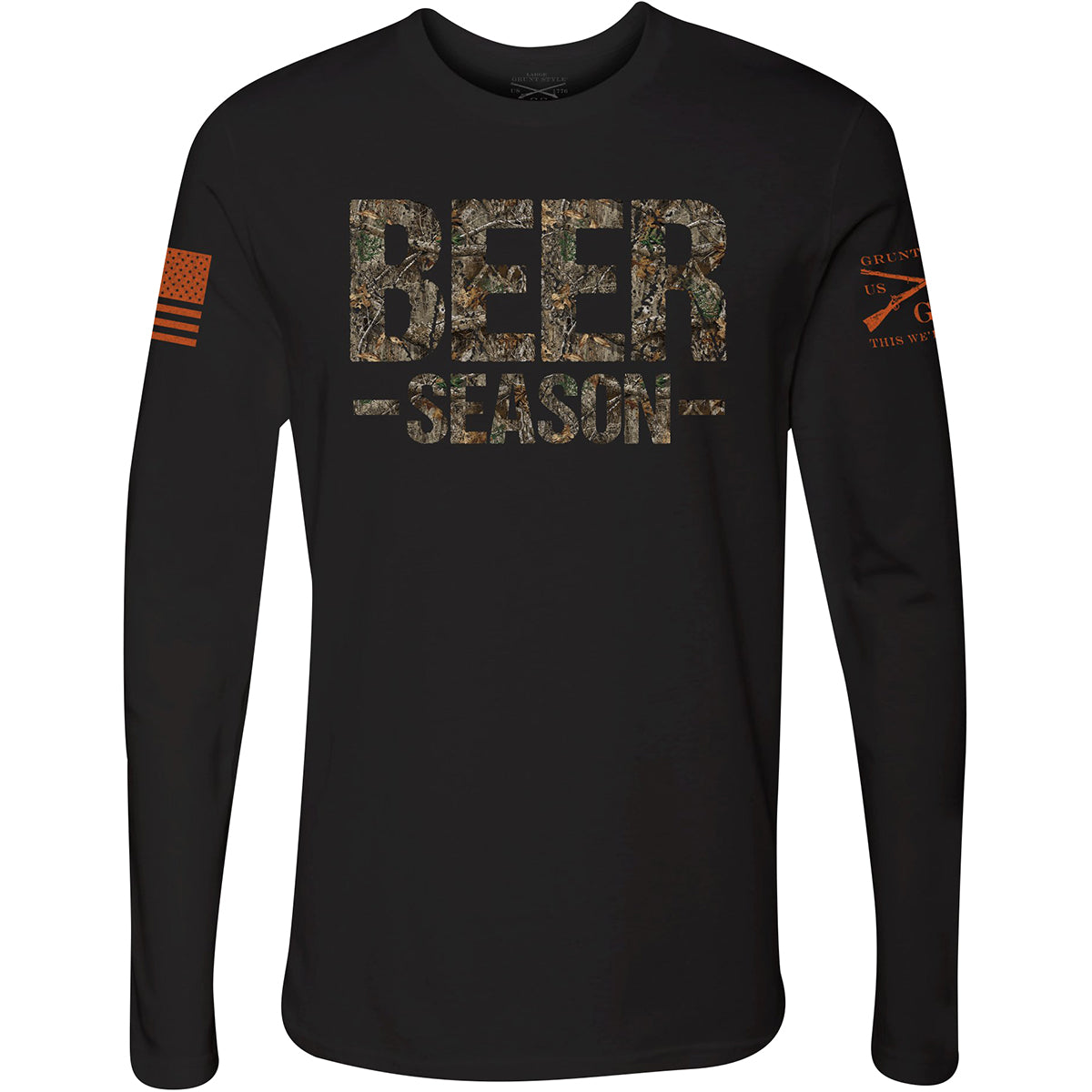 Grunt Style Realtree Edge - Beer Season Long Sleeve T-Shirt - Black Grunt Style