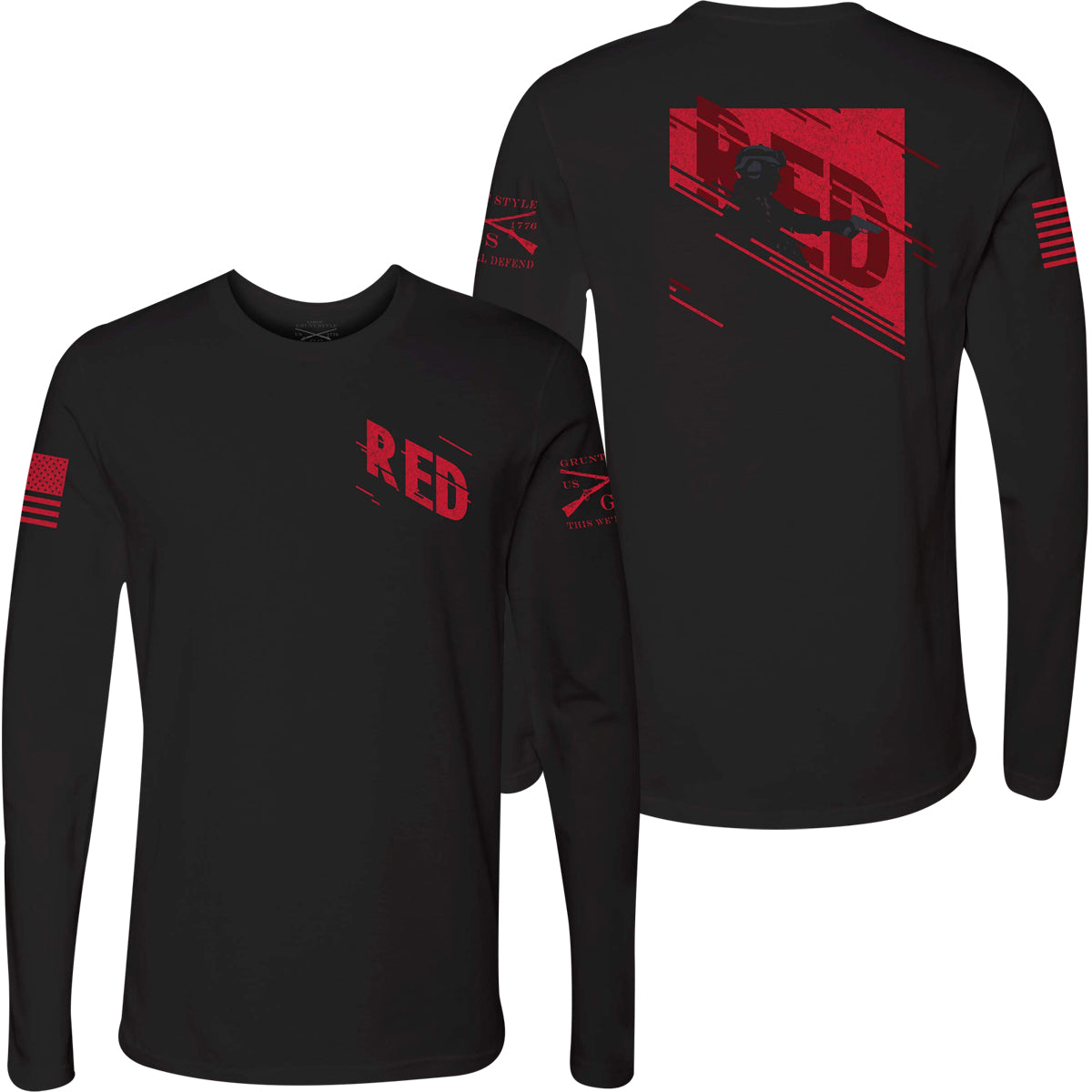 Grunt Style R.E.D. Movement Long Sleeve T-Shirt - Black Grunt Style