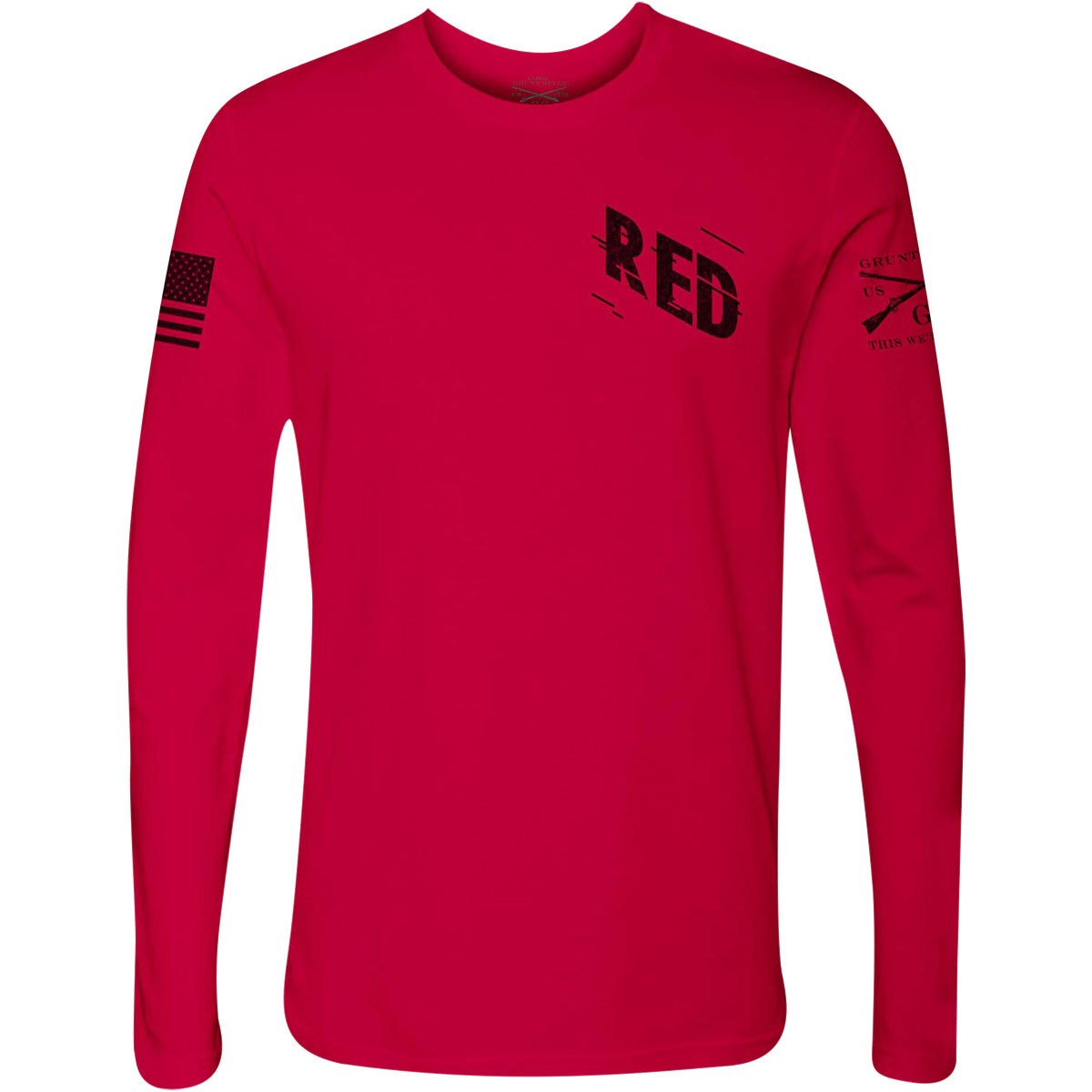 Grunt Style R.E.D. Movement Long Sleeve T-Shirt - Red Grunt Style