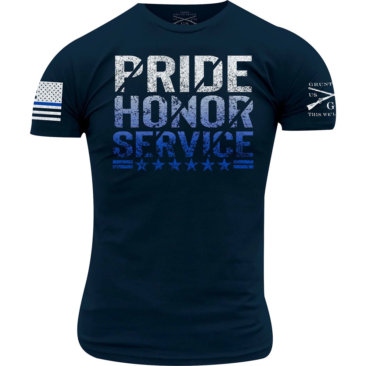 Grunt Style Pride, Honor, Service T-Shirt - Navy Grunt Style