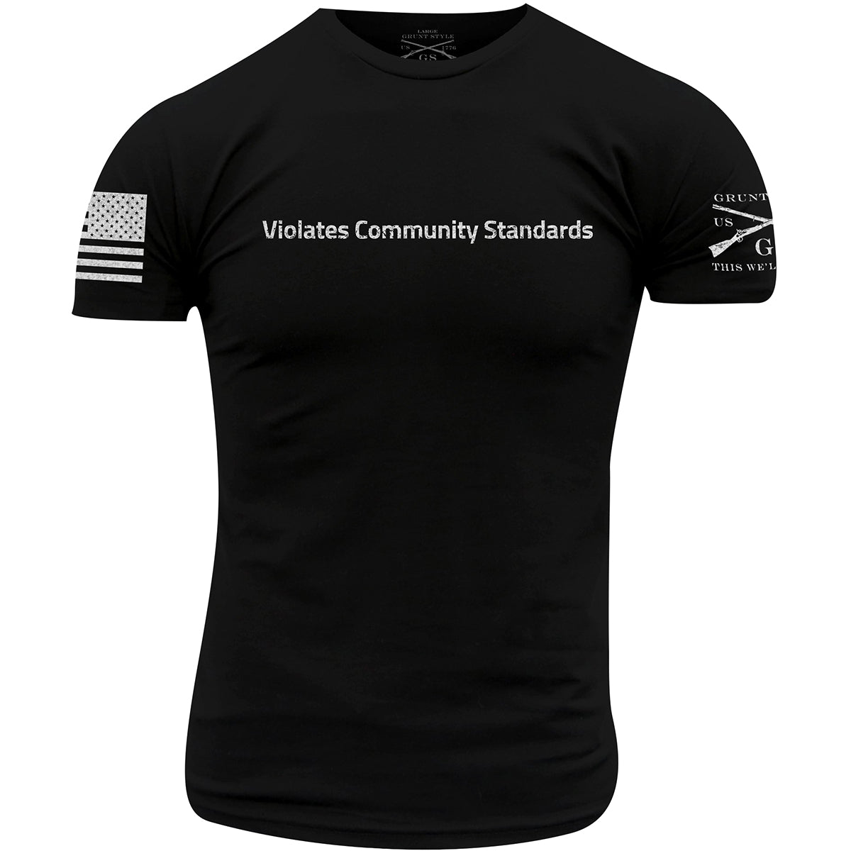 Grunt Style Violates Community Standards T-Shirt - Black Grunt Style