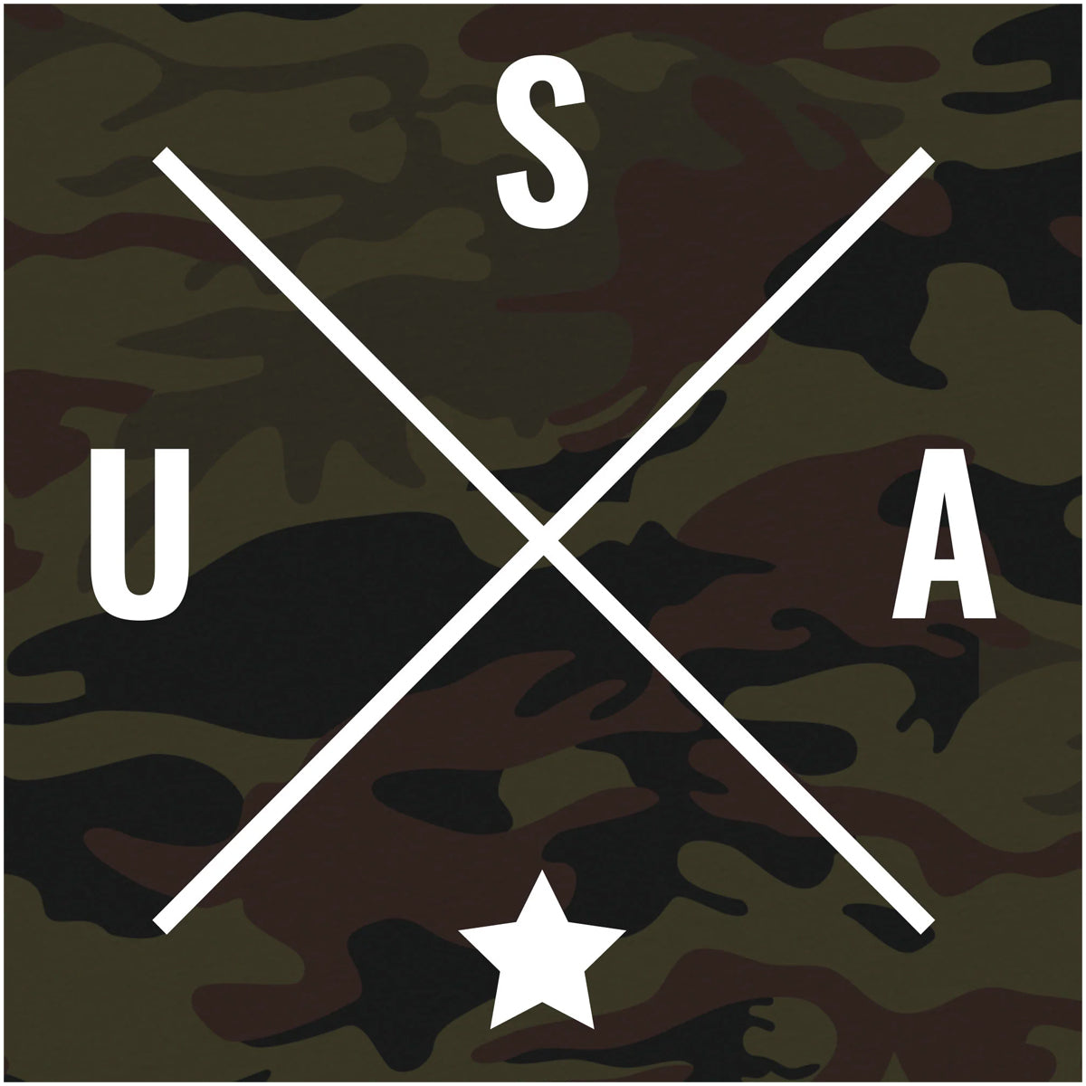 Grunt Style Simple USA T-Shirt - Woodland Camo Grunt Style