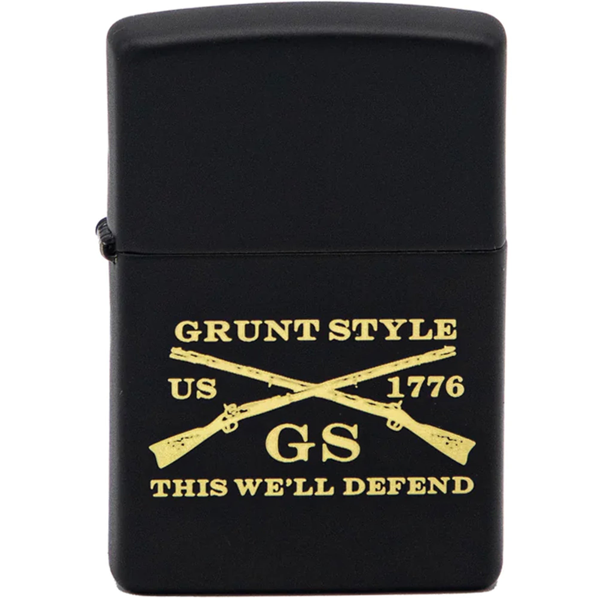 Grunt Style Etched Logo Zippo Lighter - Black Grunt Style