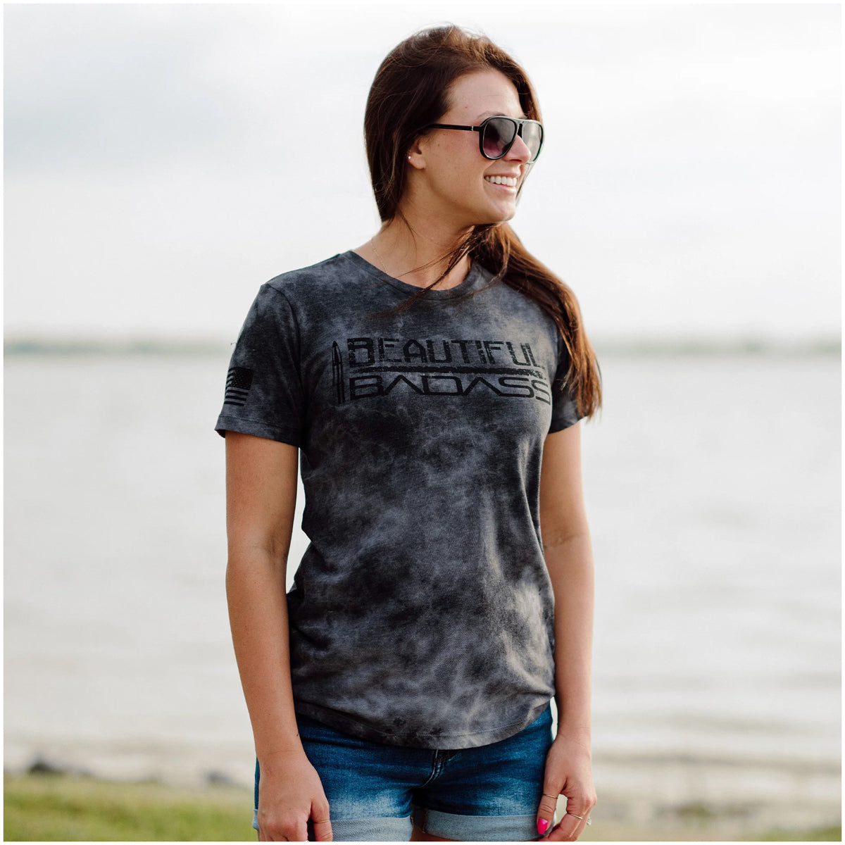 Grunt Style Women's Beautiful Badass T-Shirt - Black Wash Grunt Style