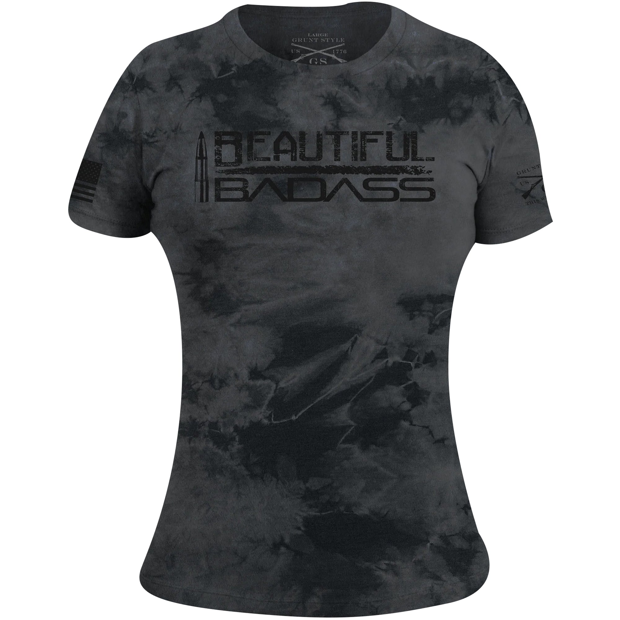 Grunt Style Women's Beautiful Badass T-Shirt - Black Wash Grunt Style