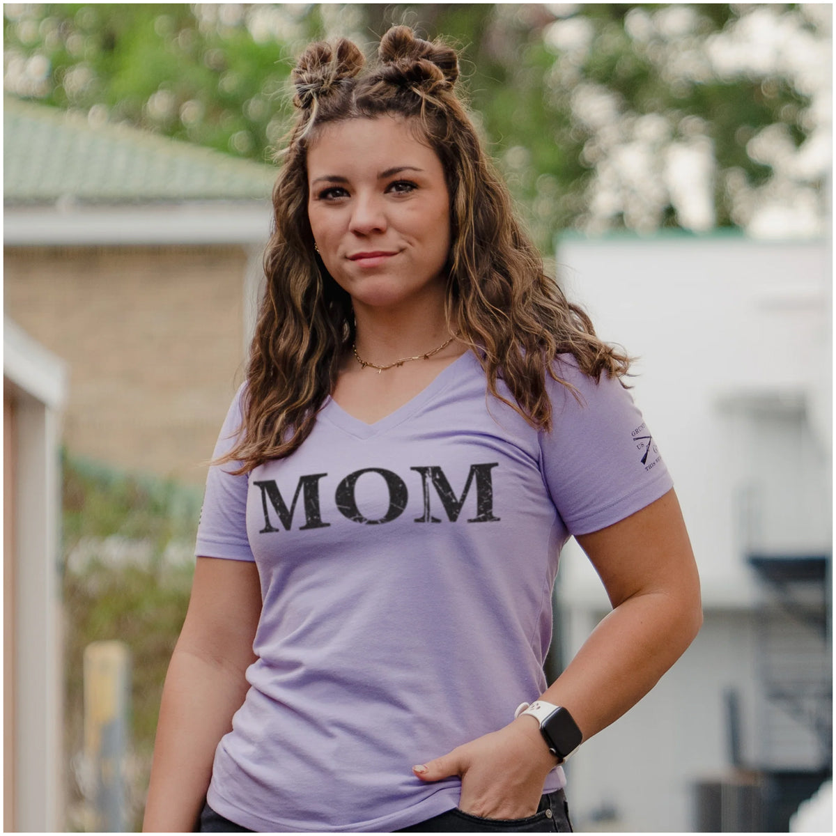 Grunt Style Women's Mom Defined V-Neck T-Shirt Grunt Style