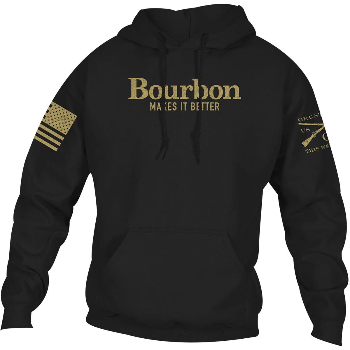 Grunt Style Bourbon Makes It Better Pullover Hoodie - Black Grunt Style