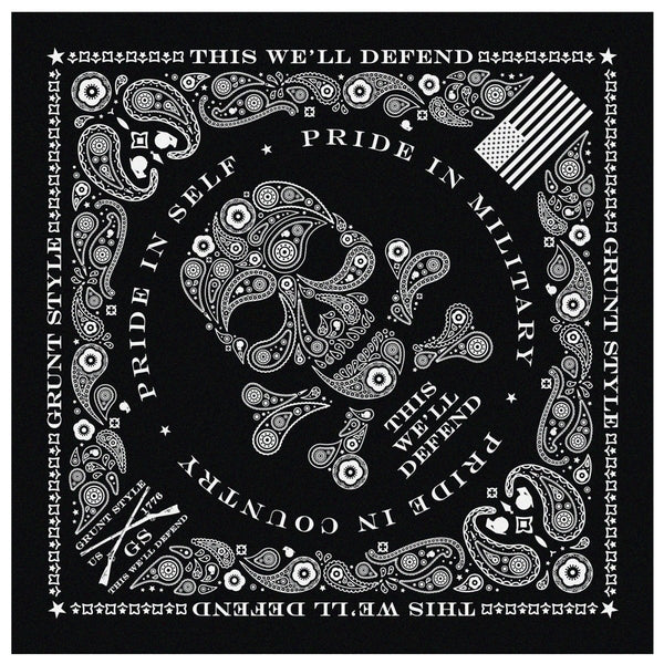 Grunt Style Death Paisley Bandana - Black – Forza Sports