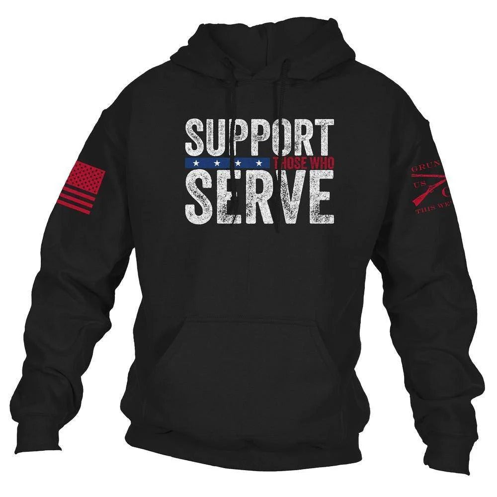 Grunt Style Support Those Who Serve Pullover Hoodie - Black - Forza Sports
